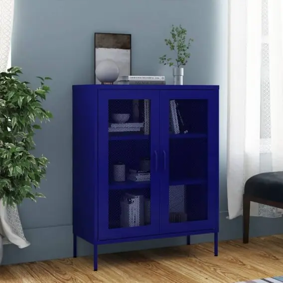 Szafka, granatowa, 80x35x101,5 cm, stalowa Lumarko! - Hurtownia wielobranżowa Lumarko Bezpieczne zakupy